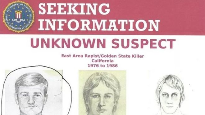 На плакате с полицейскими наградами показаны фотографии подозреваемого