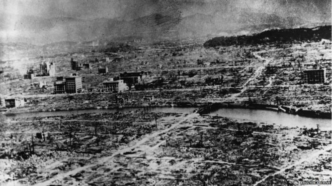 9 августа 1945 года: город Нагасаки, разрушенный атомной бомбой