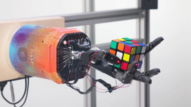The robot hand took, on average, around four minutes to solve the Rubik's cube