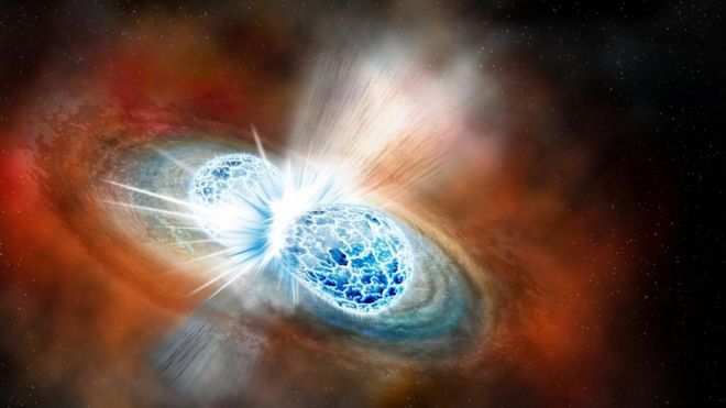 Fusión de dos estrellas de neutrones