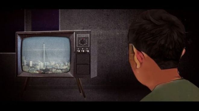 Animacija Korejanac gleda televiziju
