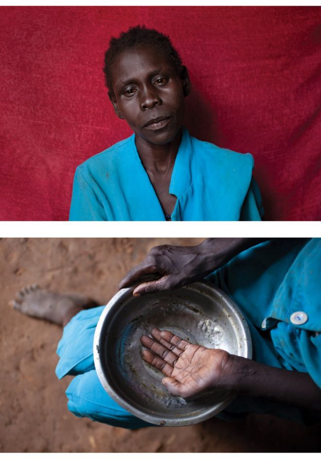 Eunice avec son bol de nourriture