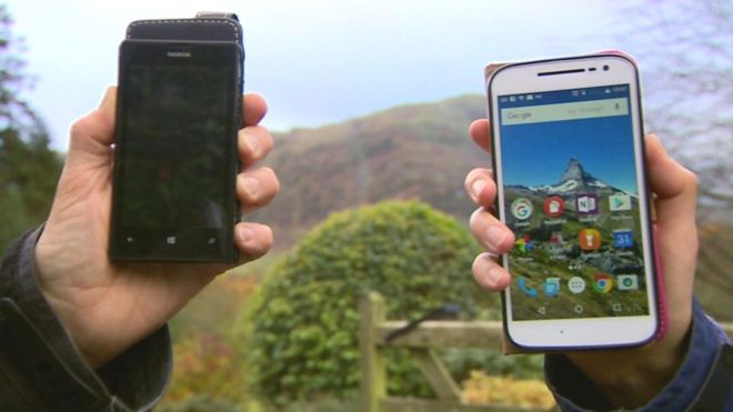 Мобильные телефоны в сельском пейзаже