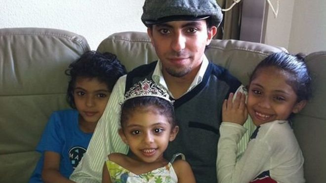 Raif Badawi with children (family handout)