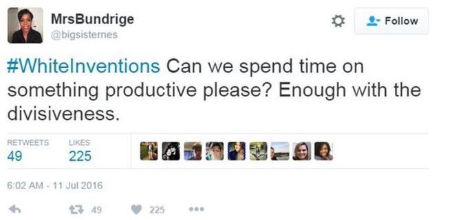Чирикать, призывая людей делать что-то более продуктивное, чем твиты #WhiteInventions