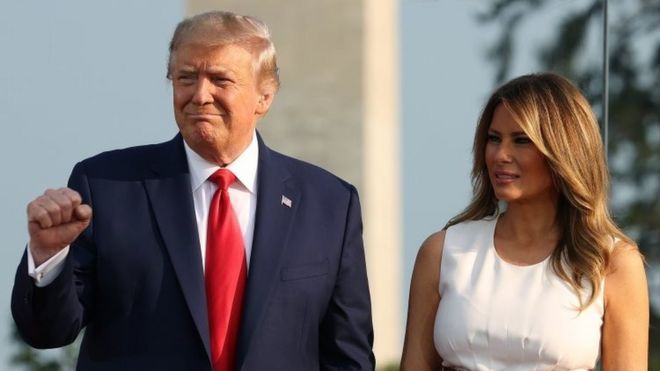 President Donald Trump and his wife, US First Lady Melania