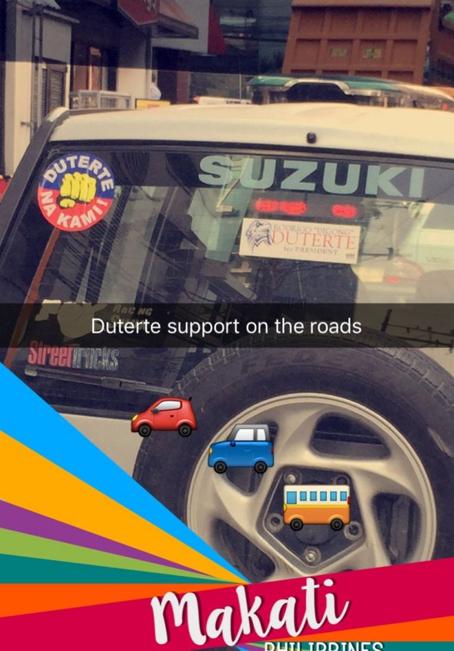 Поддержка Дутерте на дороге