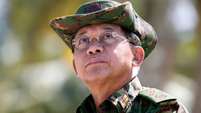 Myanmar's Commander-in-Chief Min Aung Hlaing in February 2018