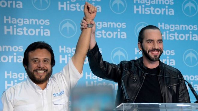 El vicepresidente de El Salvador, Félix Ulloa, y el presidente Nayib Bukele.