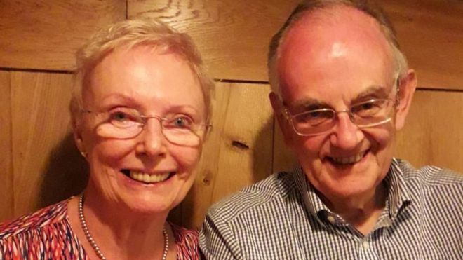 Janet Wilkie, 78, with her husband Douglas, 80
