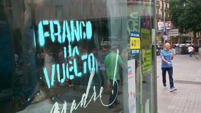 надпись граффити Franco ha vuelto