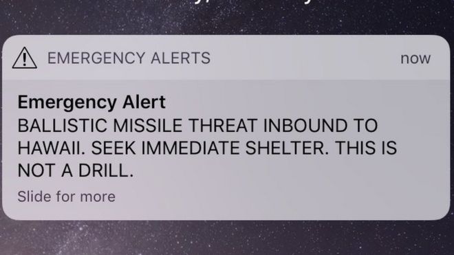 The missile-strike message Hawaiians saw on their phones was a false alarm