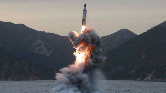 Misil lanzado por Corea del Norte.