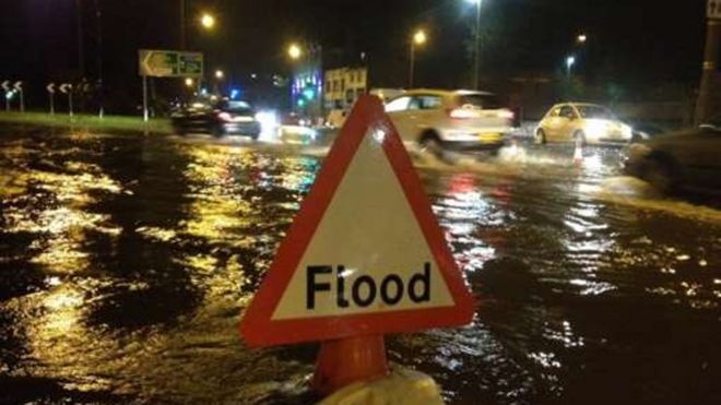 Наводнение в центре города Ланкастер
