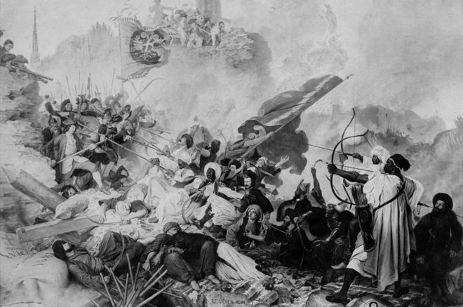 Венская битва, изображенная Леандером Руссом