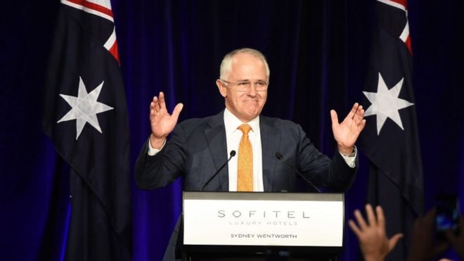 Премьер-министр Австралии Малкольм Тернбулл выступает в Сиднее 2 июля 2016 года