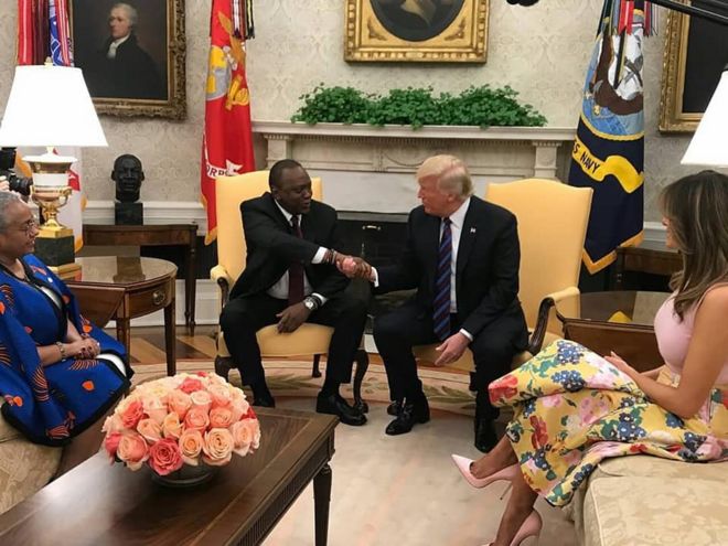 Rais wa Kenya Uhuru Kenyatta na Donald Trump wa Marekani