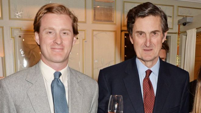 Сэр Филип Нейлор-Лейланд (справа) на снимке с сыном Томом на мероприятии в Лондоне в 2014 году