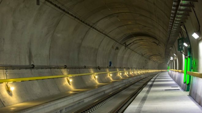 Интерьер Gotthard Base Tunnel