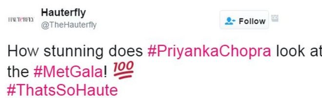Как потрясающе выглядит #PriyankaChopra на #MetGala! #ThatsSoHaute