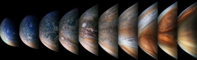 Люди загрузили необработанные изображения Юпитера и обработали их, часто выявляя новые детали его поверхности. (C) НАСА / SwRI / MSSS / Gerald Eichstudt / Senn Doran