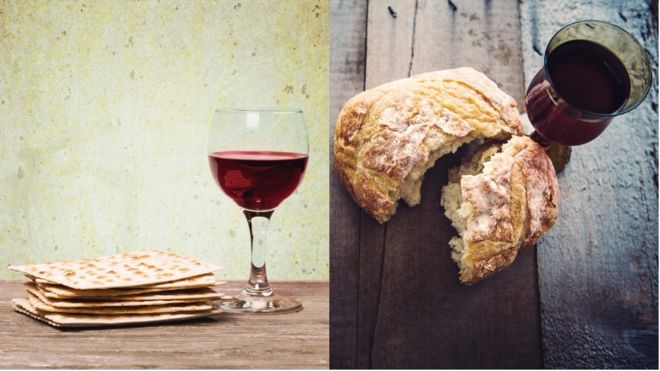 O 'matzá', iguaria judaica, e o pão e vinho, parte de celebrações cristãs