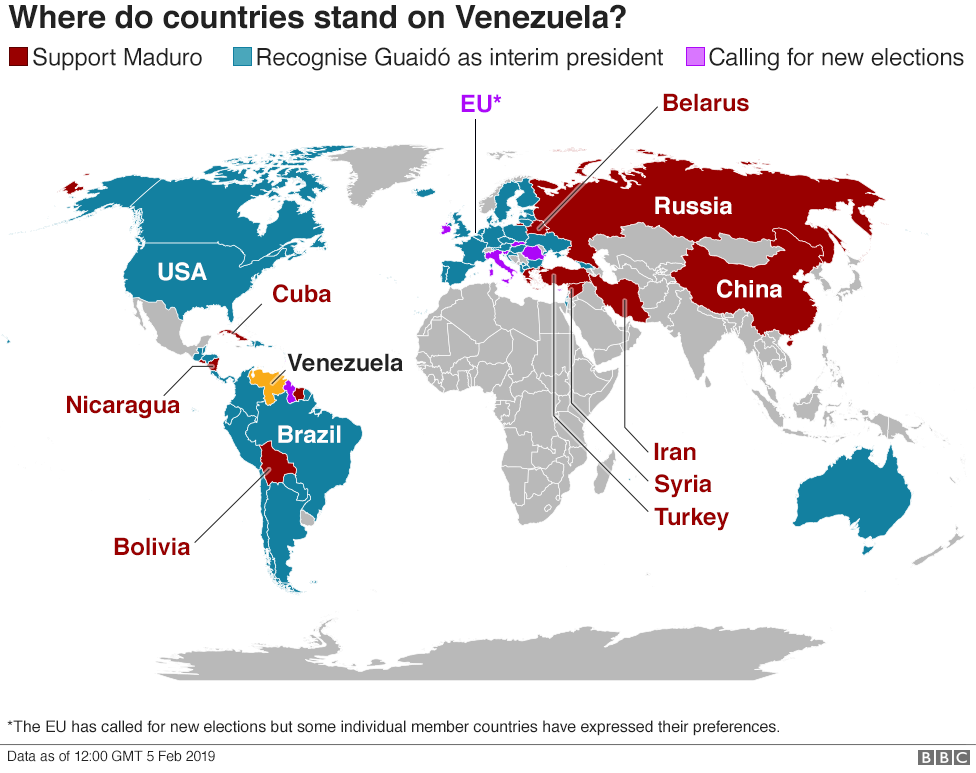 Карта, показывающая, где страны стоят в своей поддержке
