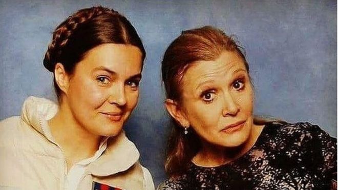 Picture of Holly Redfox with carrie Fisher