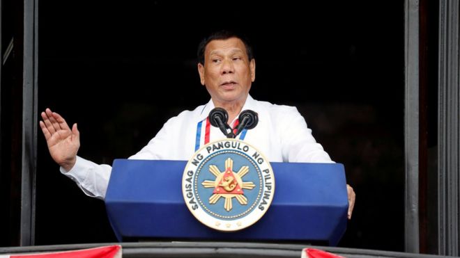 Tổng thống Philippines Rodrigo Duterte phát biểu tại lễ kỉ niệm 120 năm độc lập của Phillipines hôm 12/6