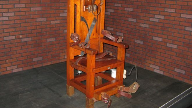 A decommissioned electric chair in Texas