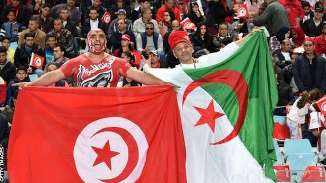 Fans of Tunisia and Algeria