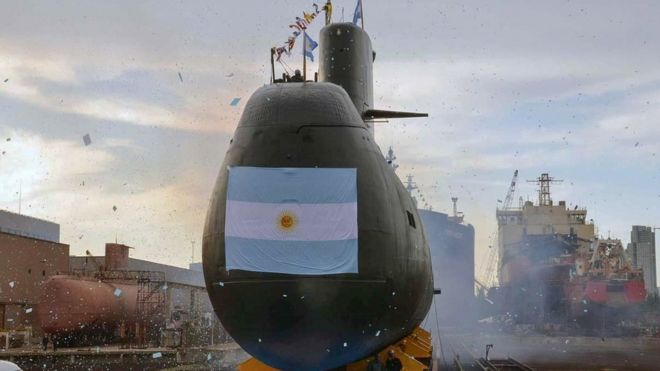 El ARA San Juan en una exhibición en Buenos Aires. (Foto: AFP/Ministerio de Defensa de Argentina)