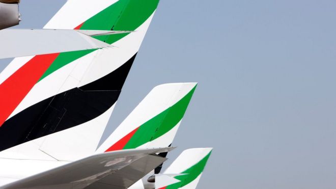 Эмираты A380 хвостовые плавники