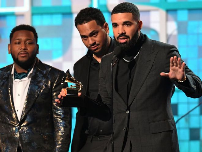 Image result for Drake finally appears - and rejects the concept of awards shows