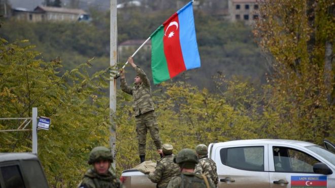 Laçında Azərbaycan bayrağı
