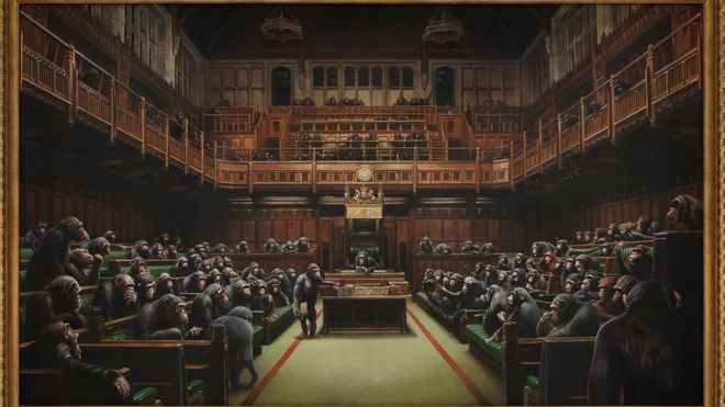 Image result for banksy devolved parliament