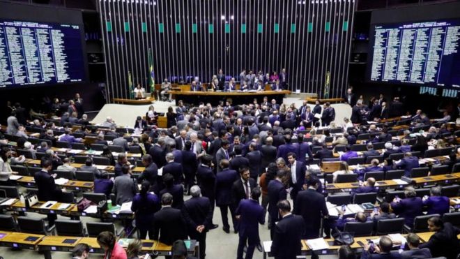 Plenário da Câmara dos Deputados durante votação da Reforma da Previdência
