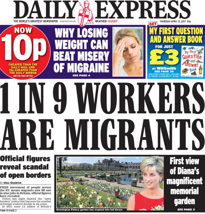 Daily Express front page