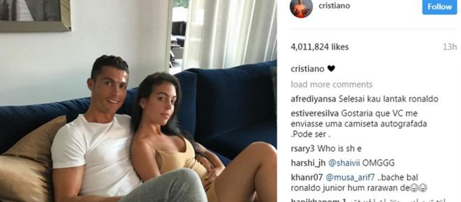 В прошлом месяце Криштиану Роналду опубликовал это фото в своей ленте в Instagram с подругой Джорджиной Родригес (26 мая)