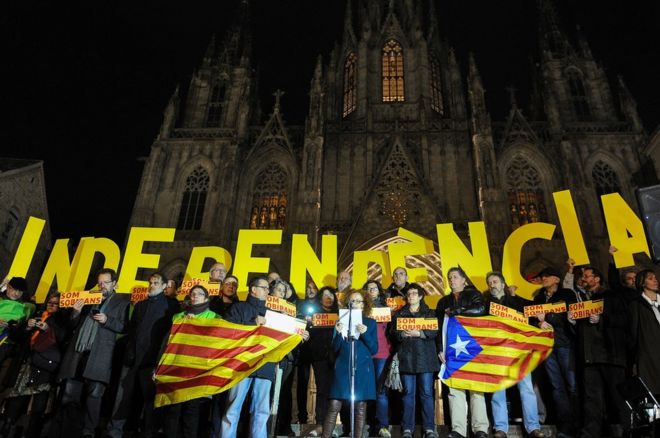 Каталонские сепаратисты в Барселоне, 7 января 16