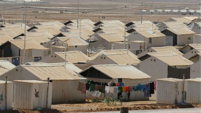 Общий вид показывает лагерь сирийских беженцев в Азраке на севере Иордании, 9 сентября 2016 года.