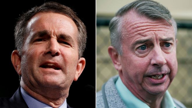 Ralph Northam (L) and Ed Gillespie