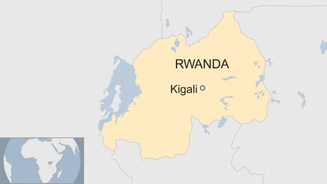 Карта с указанием местонахождения Кигали в Руанде