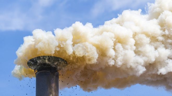 A chimney releasing CO2