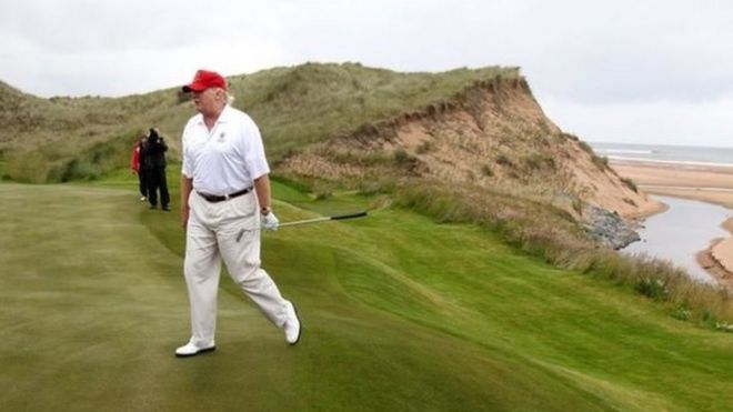 Дональд Трамп на поле для гольфа Doonbeg