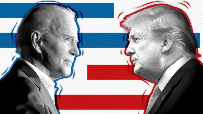 Imagen promocional que muestra a Joe Biden y Donald Trump