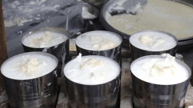 A file picture showing glasses of lassi, a yoghurt drink popular in South Asia