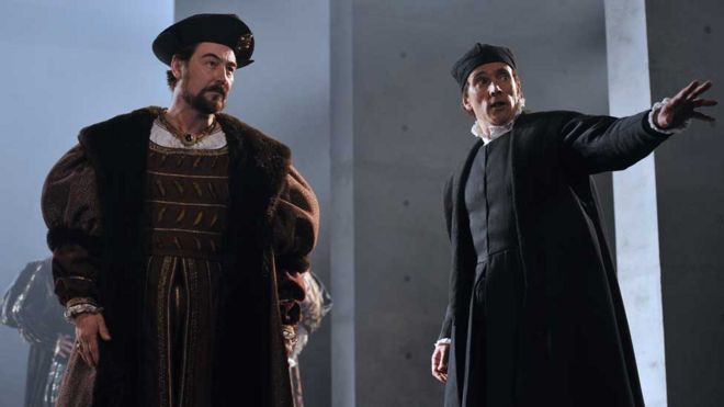 Натаниэль Паркер и Бен Майлз в постановке Королевской шекспировской труппы «Волчий зал»