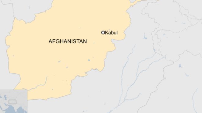 A map showing Kabul