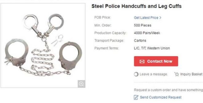 Стальные полицейские наручники и манжеты для ног